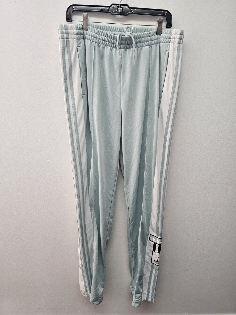 adidas Light Mint Green Track Pants with White Stripes
